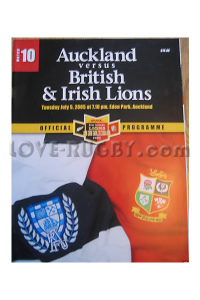 2005 Auckland v British and Irish Lions  Rugby Programme